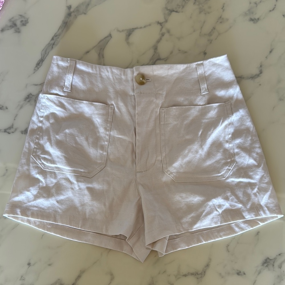 Anthropologie Maeve Colette High Waist Cream Shorts